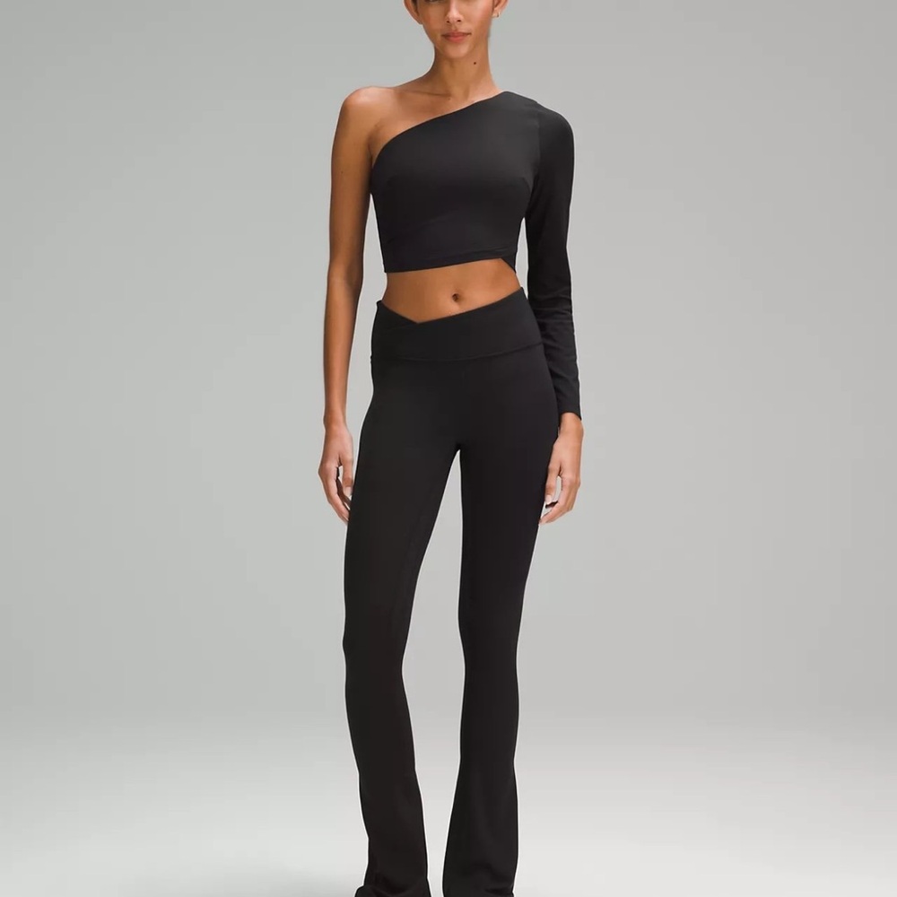 Lululemon Athletica Black One-Shoulder Crop Top